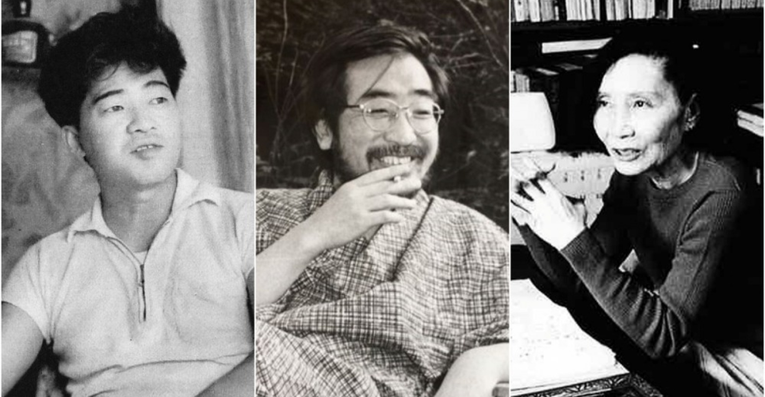 左起：安部公房、後藤明生及林京子（取自twitter、wiki及日本図書センター）