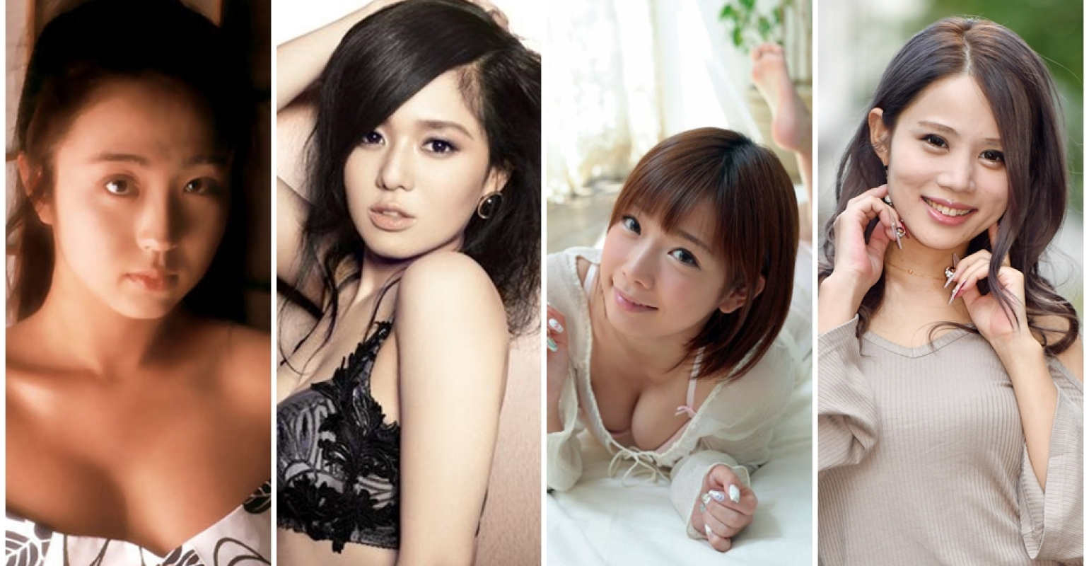 四位出版書籍的AV女優，左起：飯島愛、蒼井空（取自官網）、紗倉真菜（寫真提供：KADOKAWA）、鈴木涼美（取自官網）