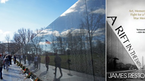 越戰紀念碑（左）及James Reston Jr.最新作品。（圖片來源：wiki、amazon）